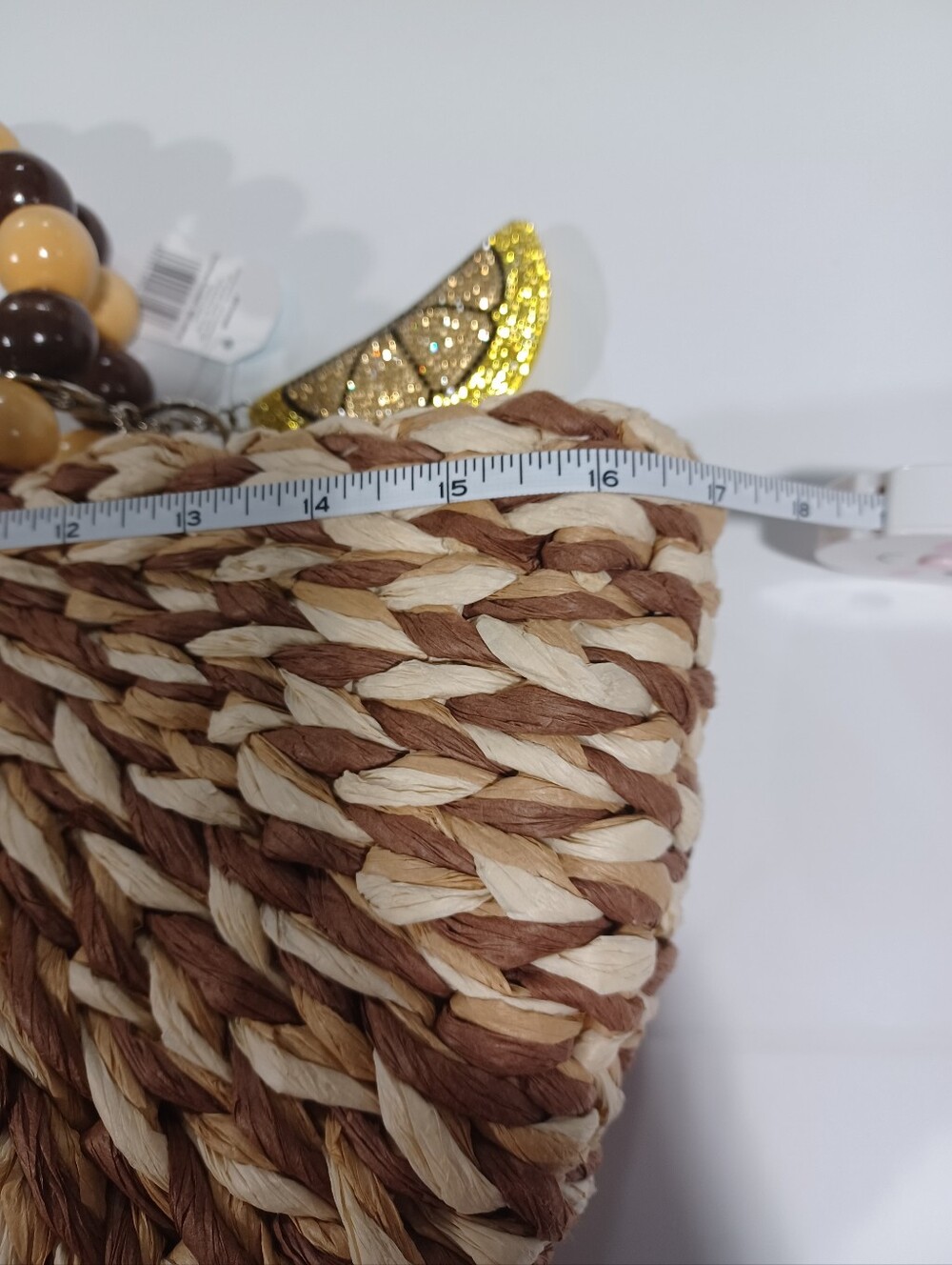 INC Beach/Summer Chic Woven Tote with Lemon Charm - Picture 10 of 11